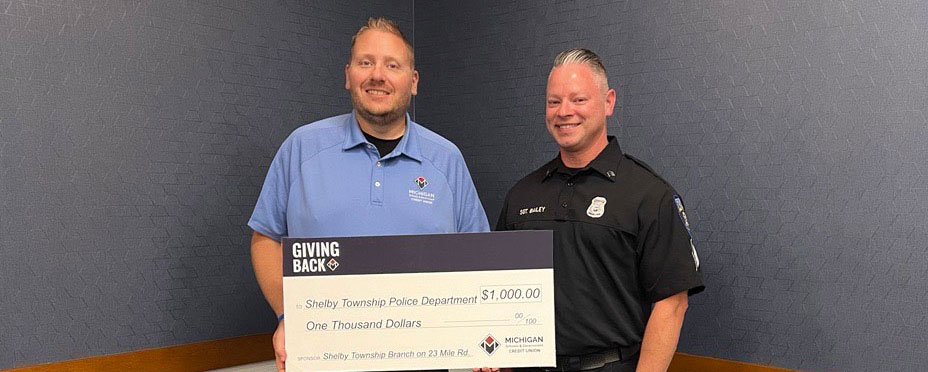 Shelby police department check presentation